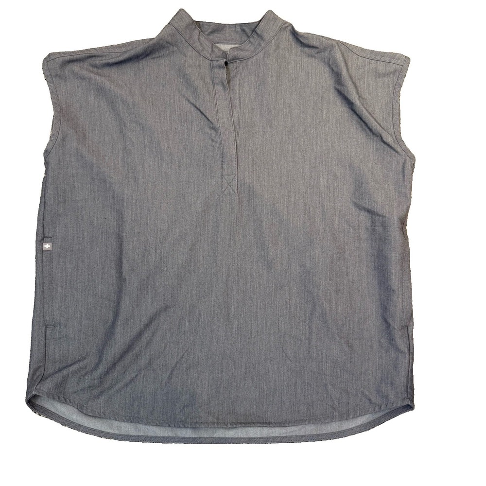 FIGS Rafaela Oversized Scrub Top Womens 2X Gray Graphite Dolman Sleeveless